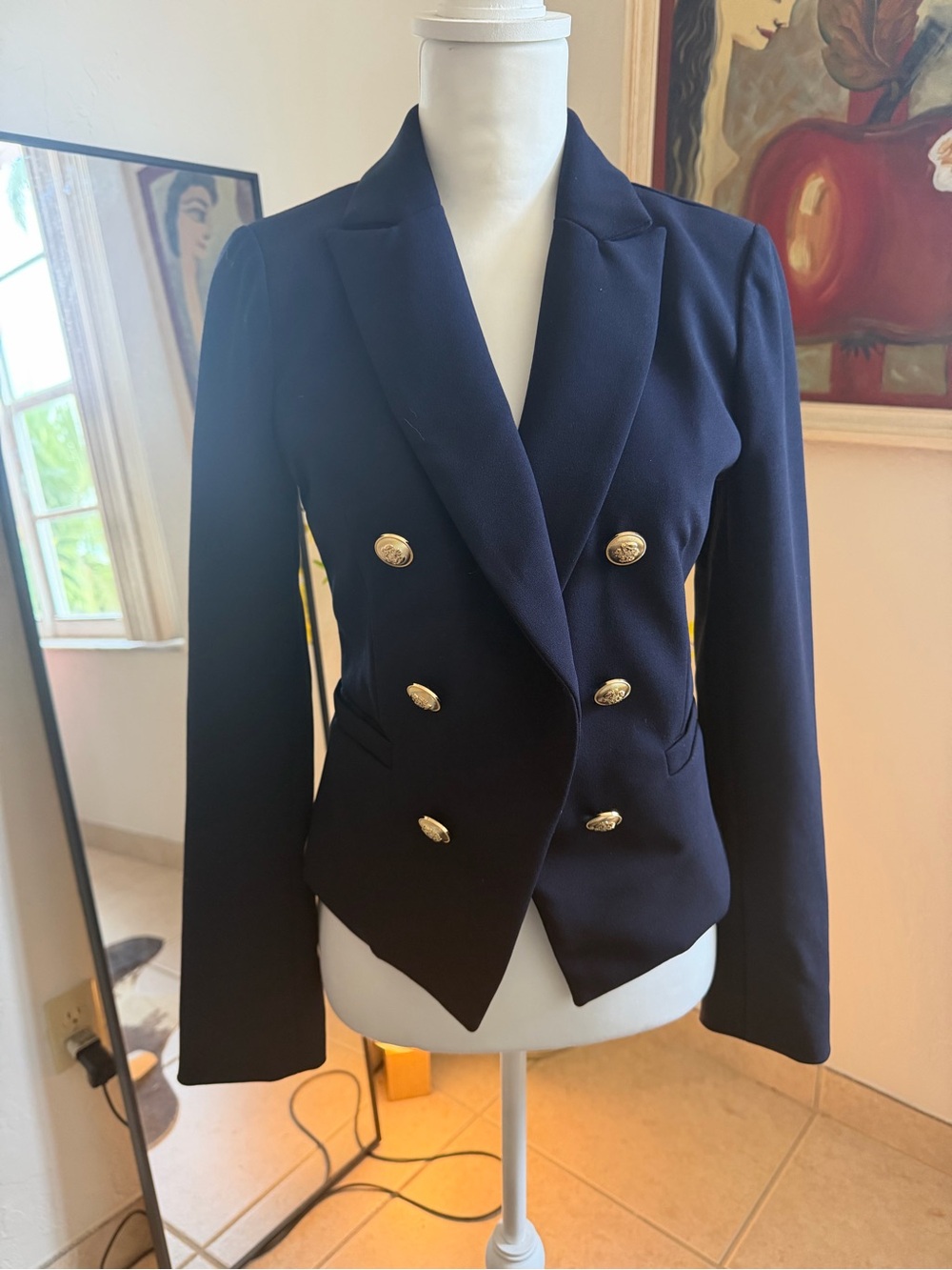 Bailey 44 Navy Double-Breasted Blazer with Gold Buttons